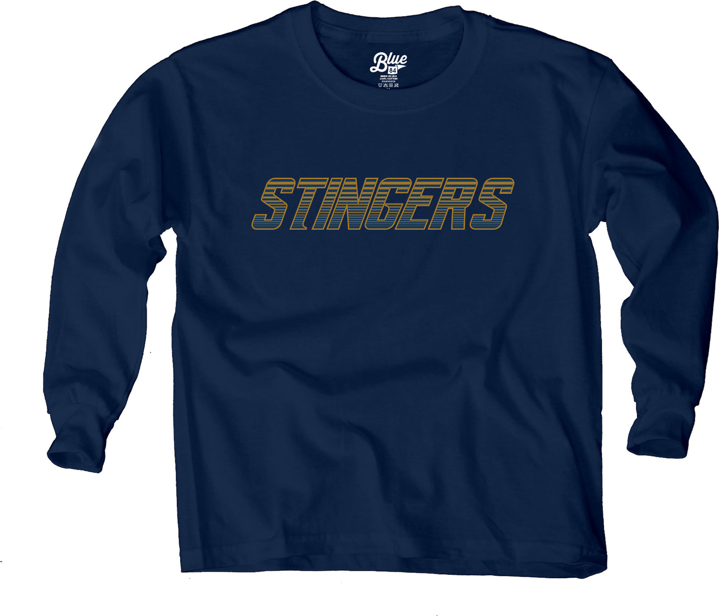 Youth Navy Crewneck Long Sleeve TShirt