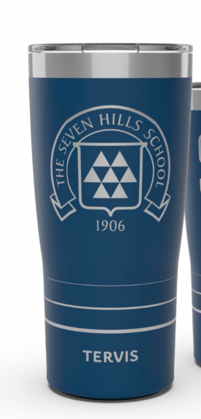 Blue Tervis etched Crest Travel cup
