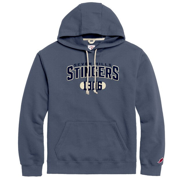 Dark Blue Hoodie with Embroidery