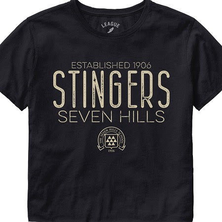 Women's Crop Tee Shirt in Navy