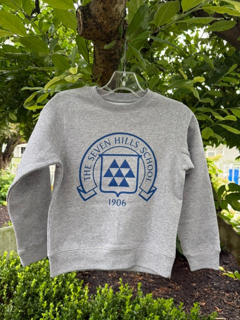 New! Youth Crest Crew in Gray