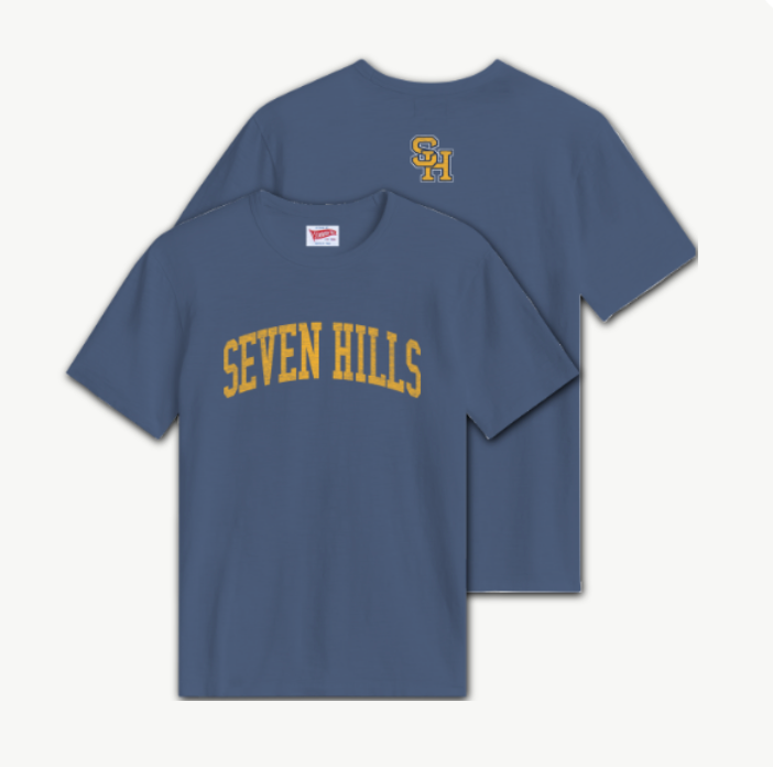 New! Seven Hills Tee Shirt in Marine Blue (Unisex)