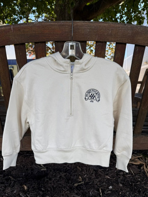 Youth 1/4 Zip in Light Tan and Dusty Rose (sizes 5T & 6-7)
