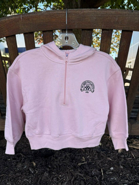 Youth 1/4 Zip in Light Tan and Dusty Rose (sizes 5T & 6-7)