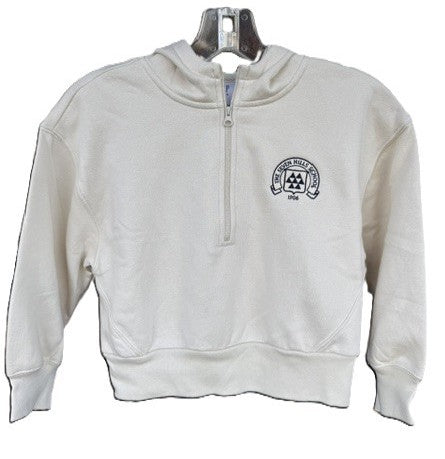 Youth 1/4 Zip in Light Tan and Dusty Rose (sizes 5T & 6-7)