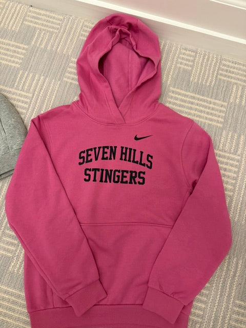 Nike Youth Club Fleece Hoodie in Fire Pink