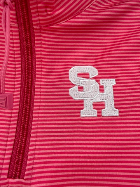 Youth 1/4 Zip in Pink Stripe