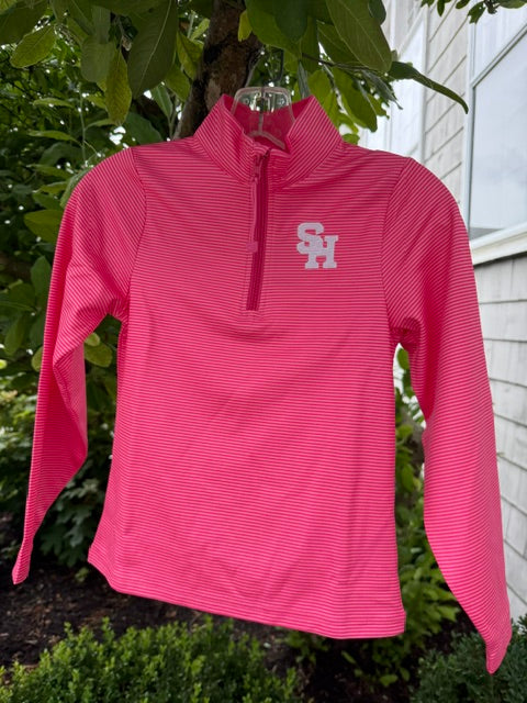 Youth 1/4 Zip in Pink Stripe