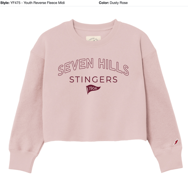 Youth "Reverse Fleece" crew with Sparkle logo - in 3 Colors