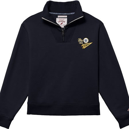 New ! Navy Women's 1/4 Zip Pullover with Patches